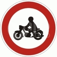 Dopravn znaka B7 Zkaz vjezdu motocykl